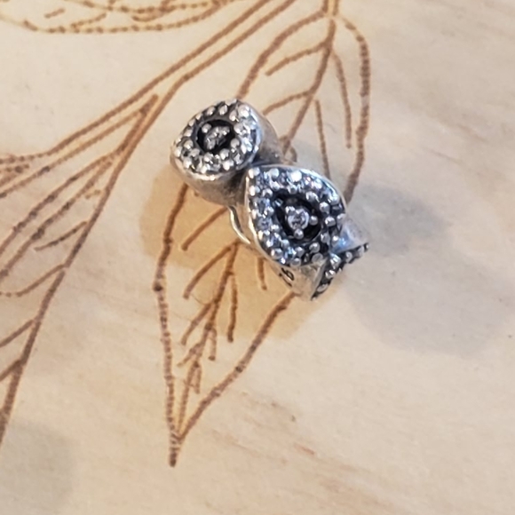 Pandora Cascading Glamour Teardrop Pave Spacer (set of 2) - retired - Picture 6 of 7